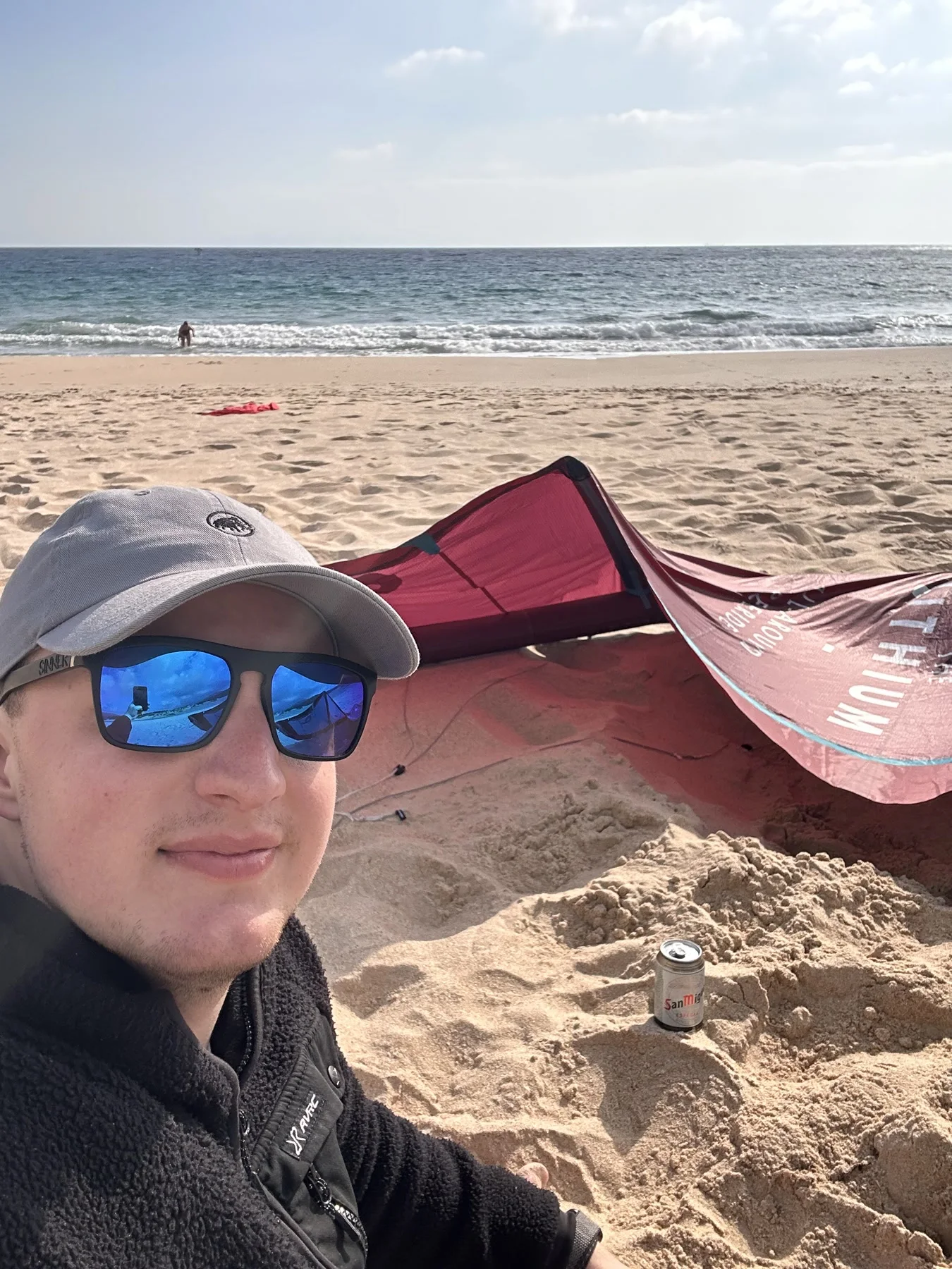 Oliver Heisel while kitesurfing